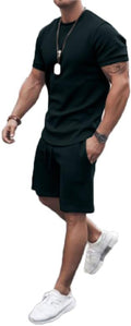 Men's Shirt and Shorts Set 2 Piece Outfits Fashion Summer Tracksuits Casual Sportwear Set