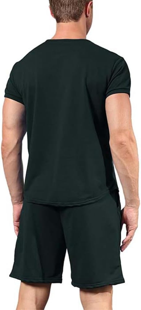 Men's Shirt and Shorts Set 2 Piece Outfits Fashion Summer Tracksuits Casual Sportwear Set
