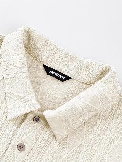 Mens Two Piece Outfits Short Sleeve Polo Shirts & Loose Pants Sets Casual Summer Textured Suits